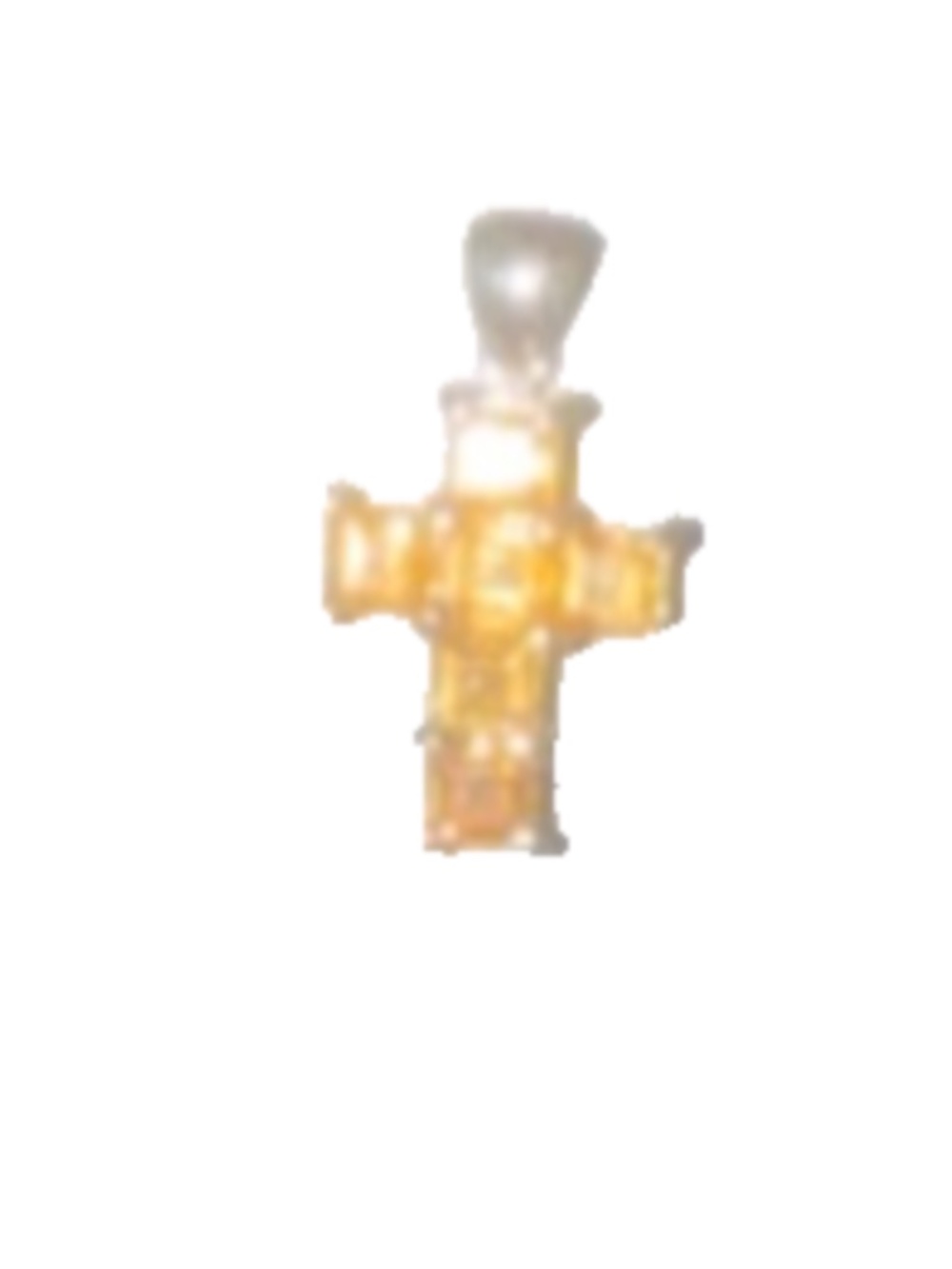 14 kt w gold cross 5 cts yellow sapphires 2.8 grams - Picture 3 of 4